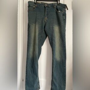 Across the Pond Men’s Blue Cowboycore  Faded Jeans 38x 32